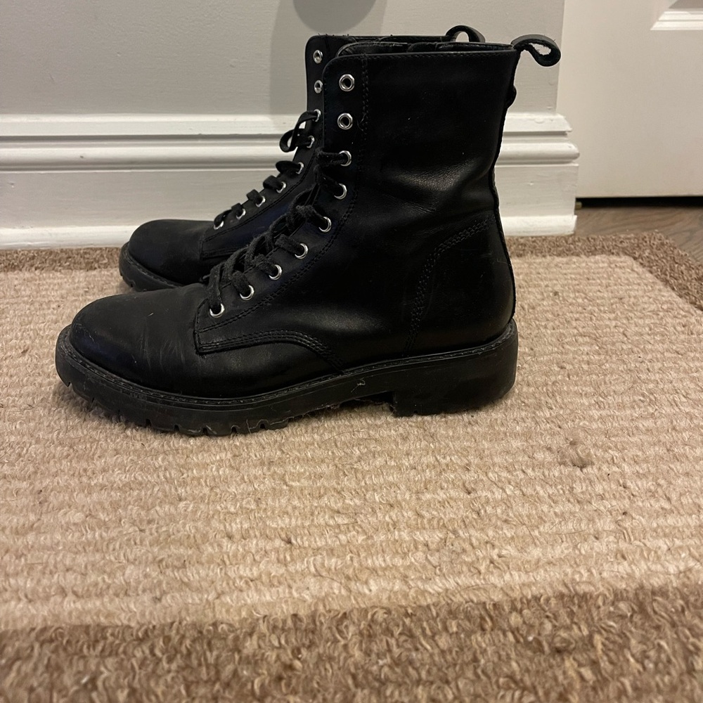 Women Black Combat Boots